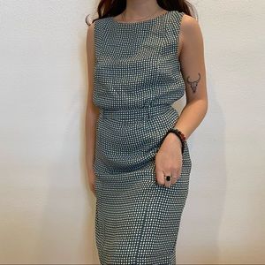 EUC Reiss West Getz Print 70s Style Mini Dress w Fabric Tie Belt